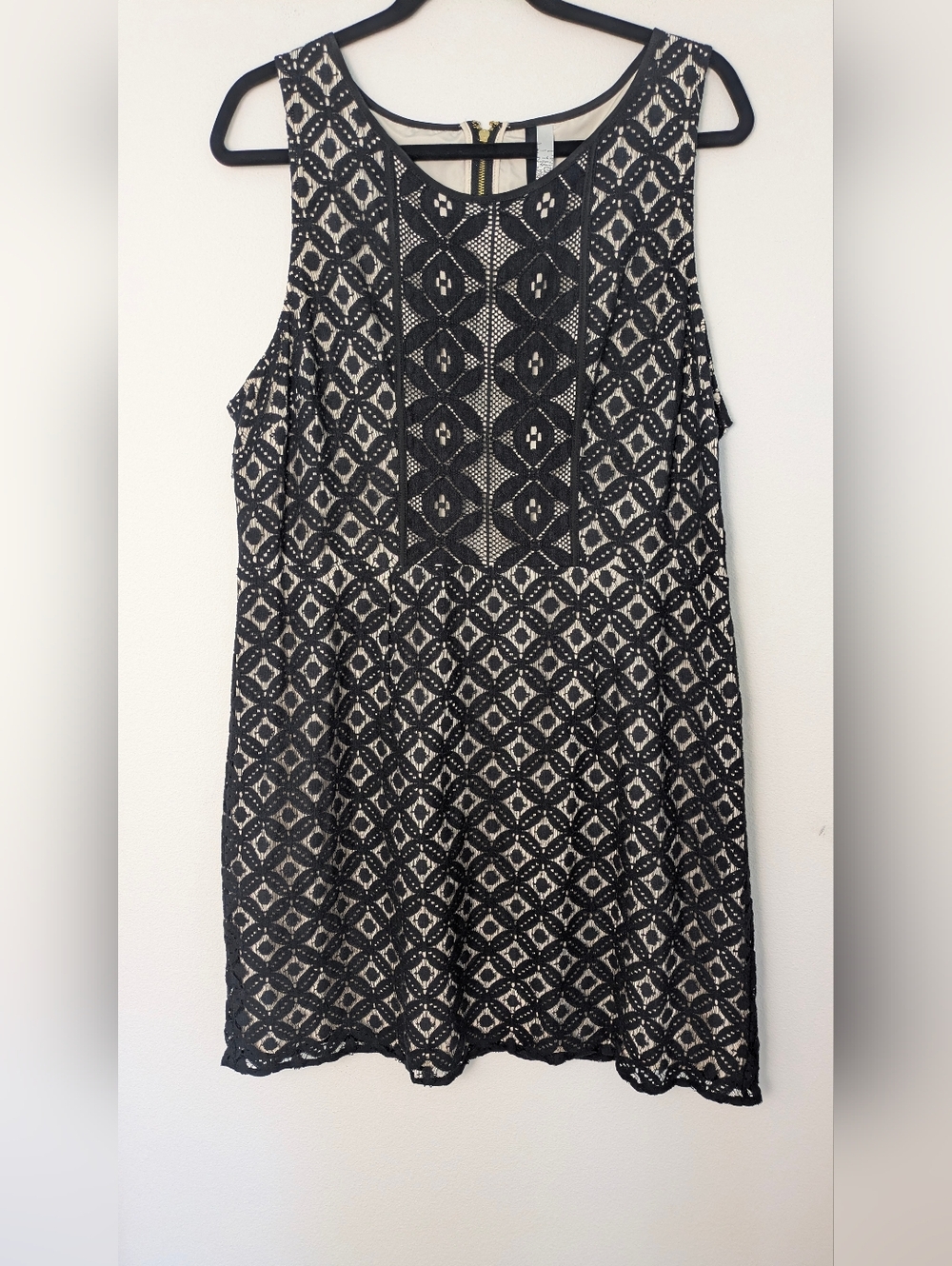 Kensie Sleeveless Back Zipper Black Lace Overlay Lined A-Line Women’s Sz XL EUC - Picture 2 of 10